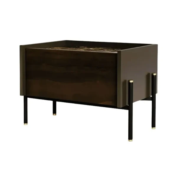 GD 6013 Rectangular wooden bedside table with drawers